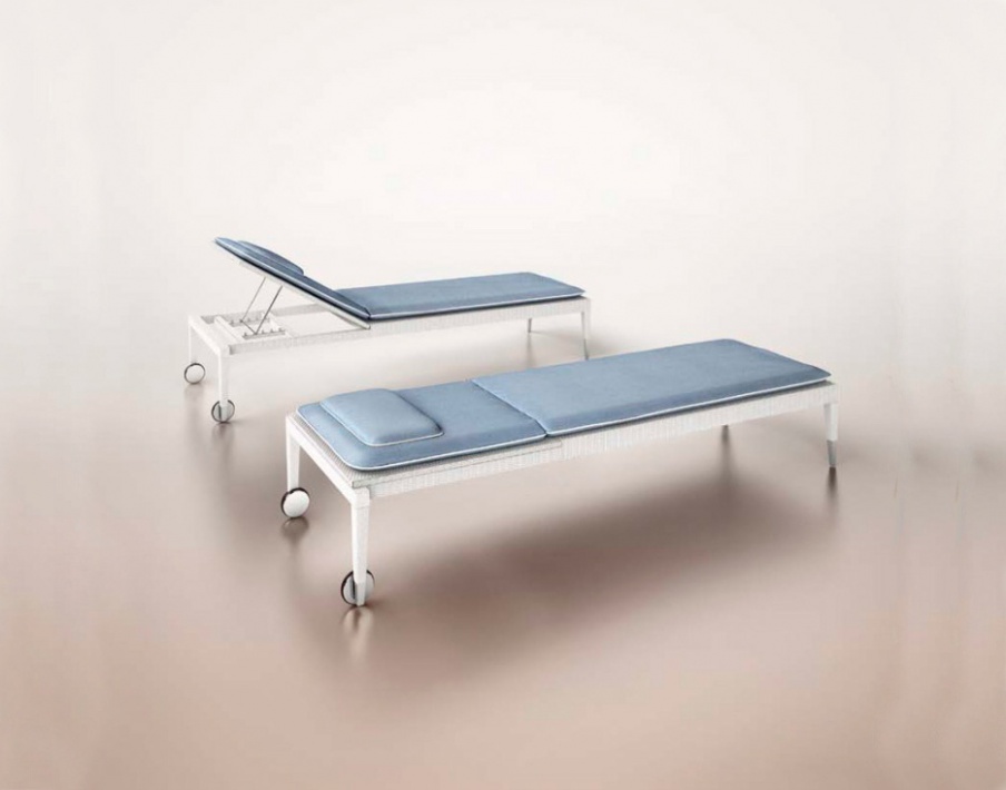 The bed on the frame, tight weaving obtinuta of PVC fibers, Costa Rey Smania Raphael