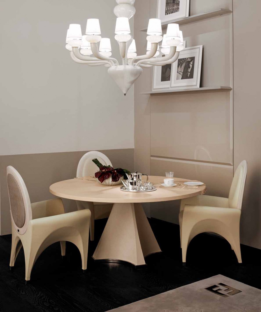 Dining table Garcia in leather, Fendi