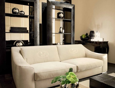 Two seater sofa Silvano leather upholstery, Fendi