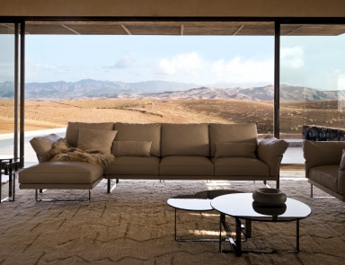 Corner sofa Metropolitan chrome metal base, Fendi