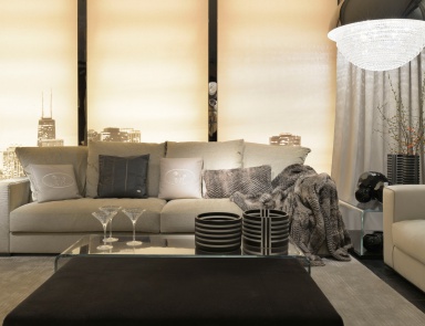 Three seater sofa in fabric, Fendi