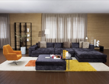 The Ellington triple sofa Lounge with a wooden frame, Il Loft