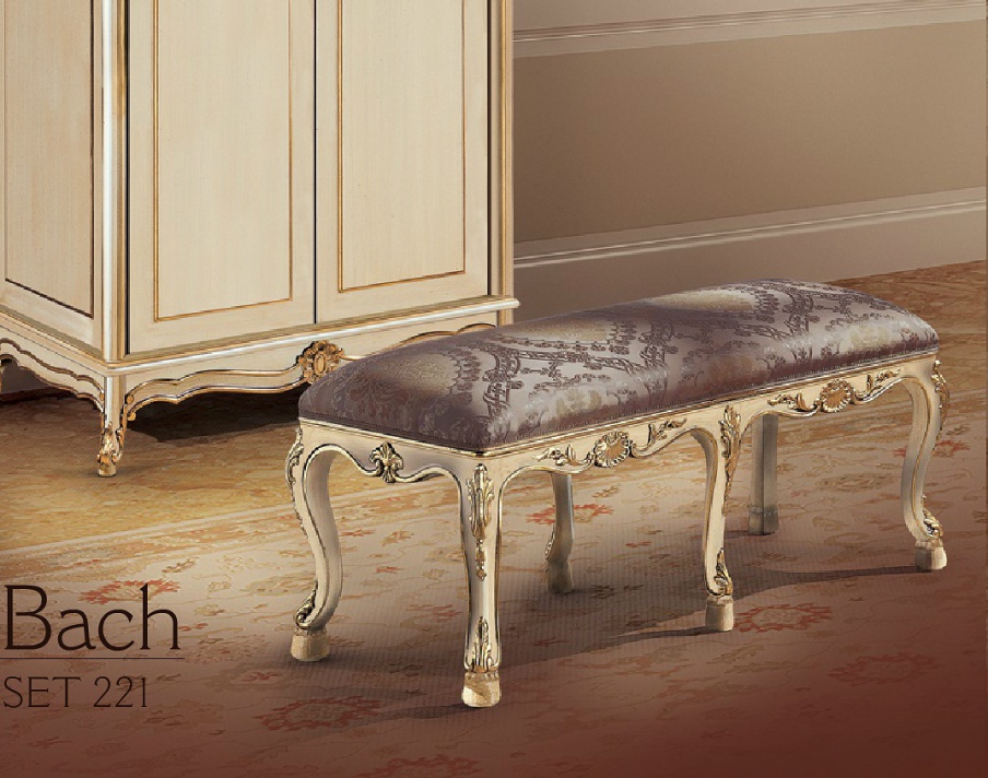 Bench with carved frame Bach, Angelo Cappellini