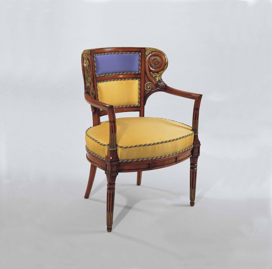 Chair with armrests made of natural wood S. I. P. ARR 05, Colombo Stile