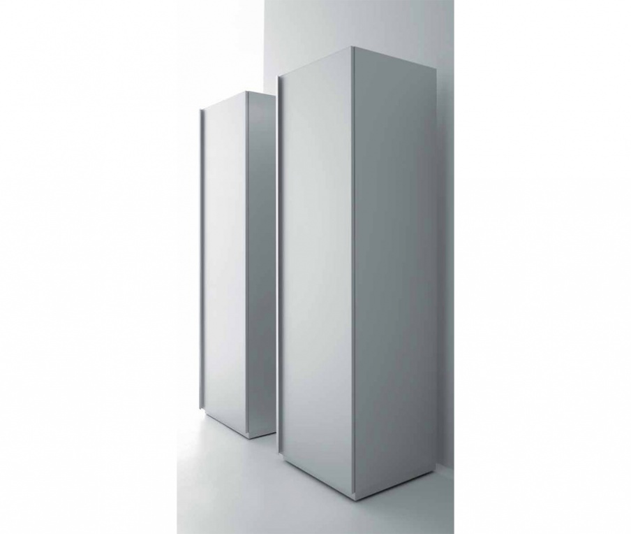 The Cabinet is made of aluminum and wood, MDF Italia