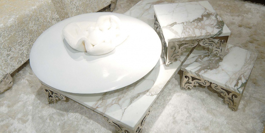 Coffee table with marble stoleshnicy Arabesque, JC Passion