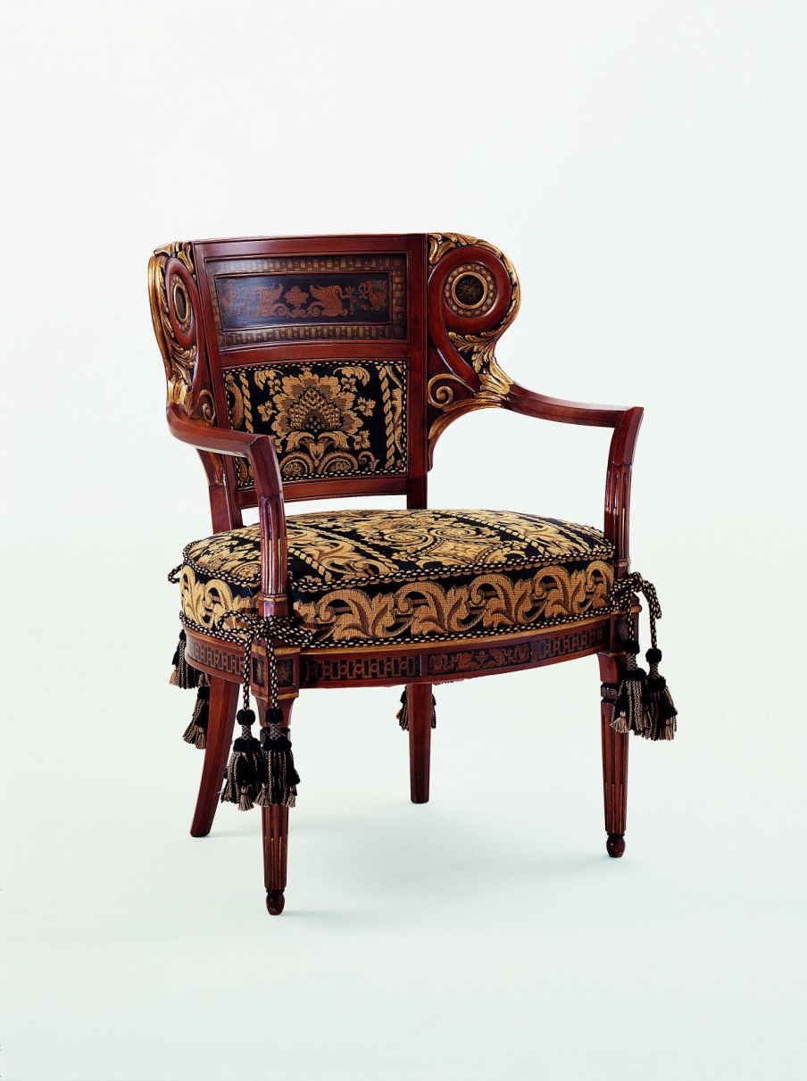 Chair with armrests made of natural wood S. I. P. ARR 09, Colombo Stile