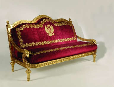 Two seater sofa with a frame made of natural wood S. I. P. ARR 09, Colombo Stile