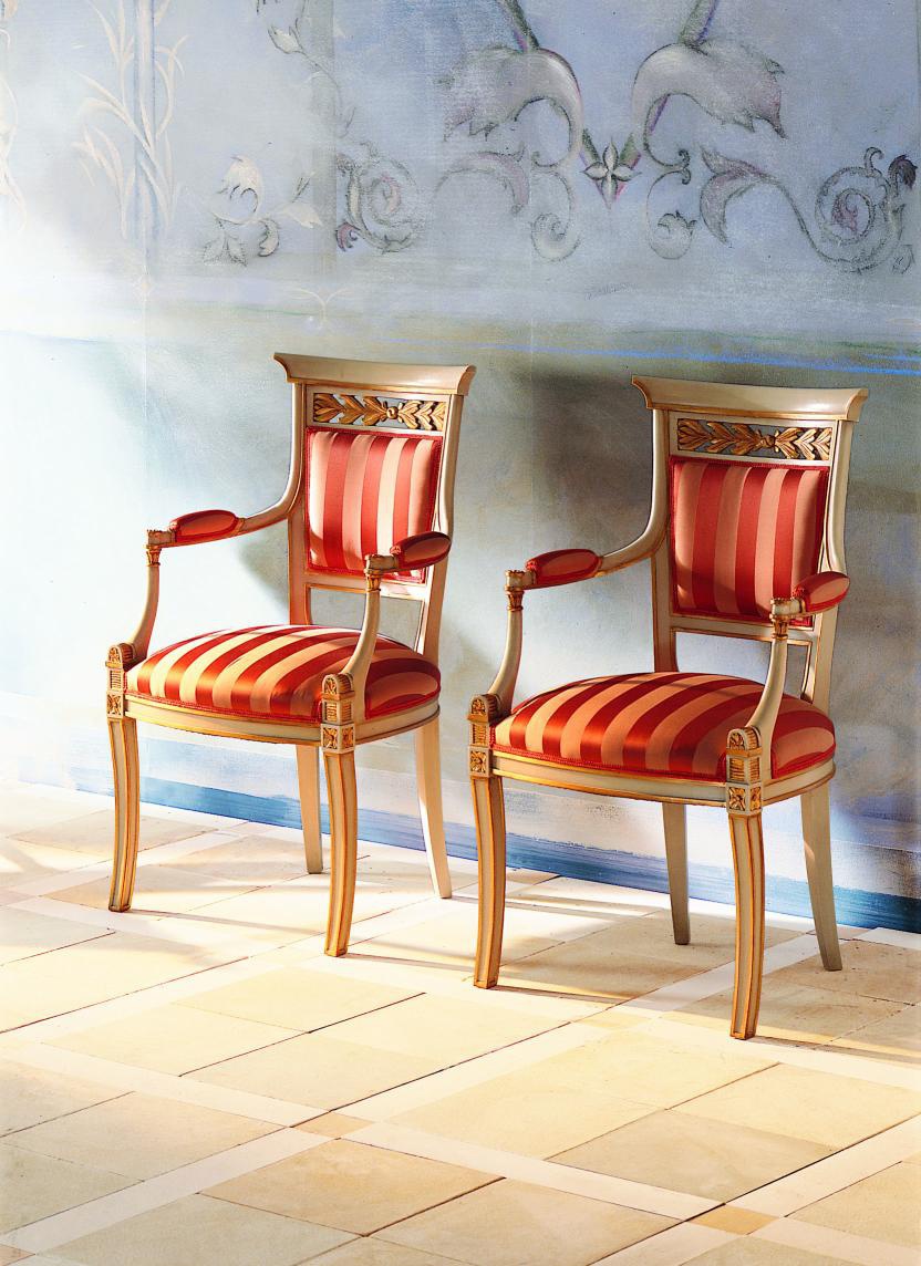 Chair with armrests made of natural wood S. I. P. ARR 09, Colombo Stile