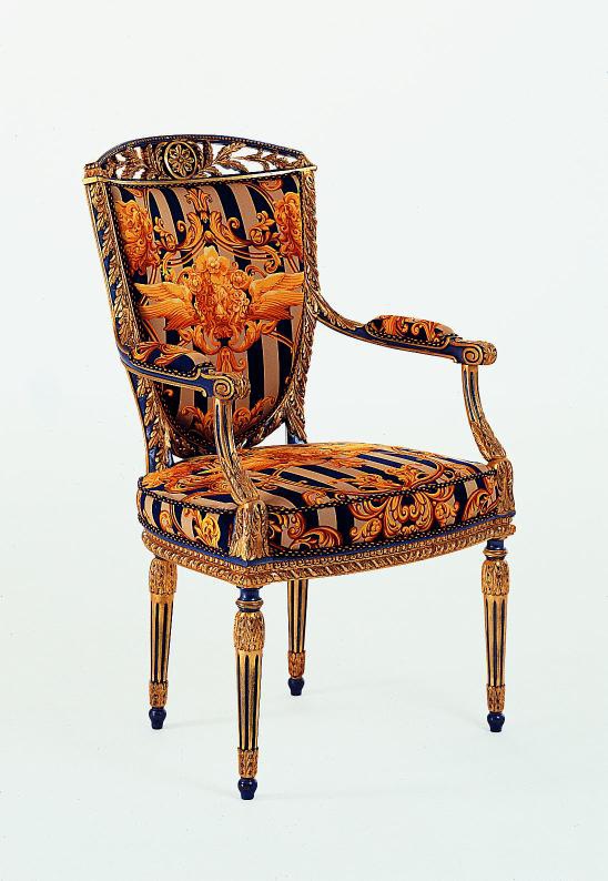 Chair with armrests made of natural wood S. I. P. ARR 09, Colombo Stile