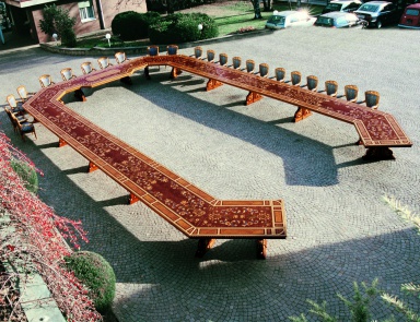 Dining table and negotiation of natural wood S. I. P. ARR 09, Colombo Stile