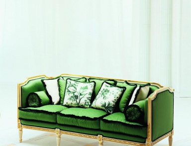 Three-seater sofa on tall carved legs S. I. P. ARR 09, Colombo Stile