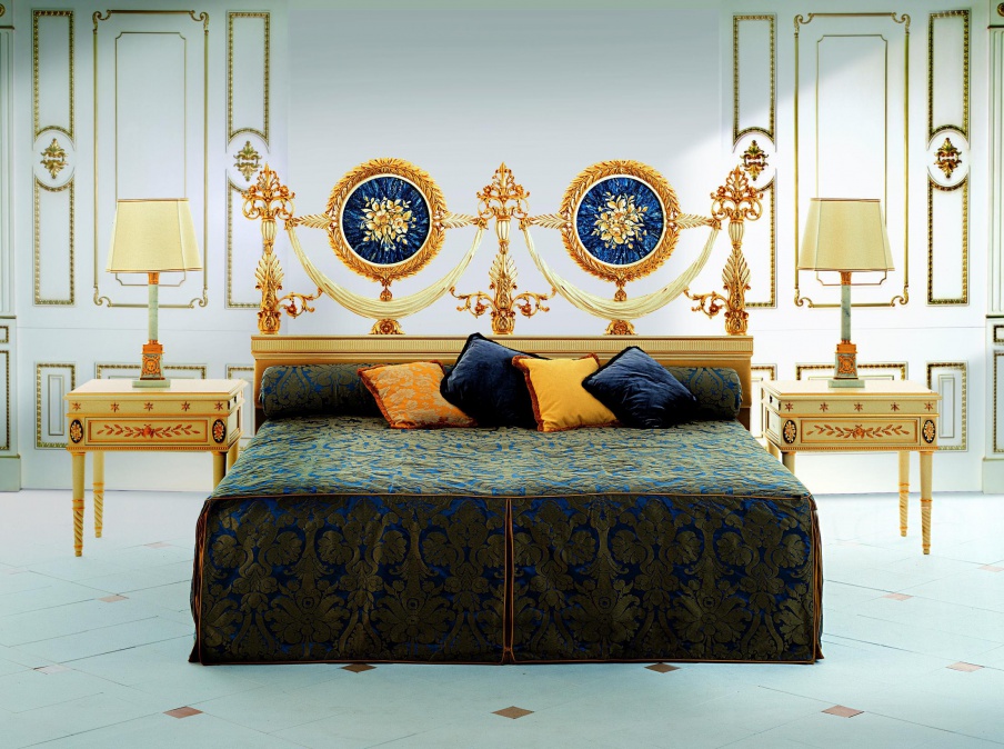 Double bed made of natural wood S. I. P. ARR 09, Colombo Stile