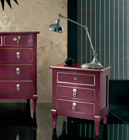 Nightstand bedside Chest of Drawers, Bizzotto