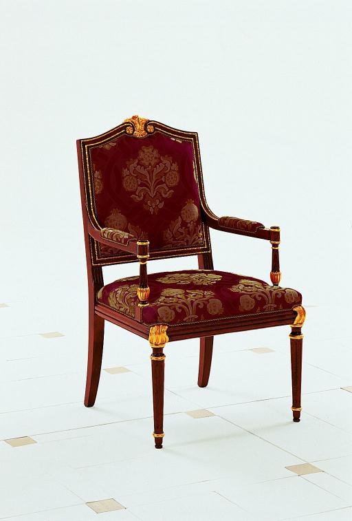 Chair with armrests made of natural wood S. I. P. ARR 09, Colombo Stile