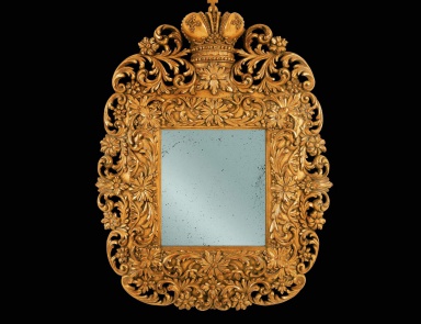 Mirror with frame made of natural wood Zar, Colombo Stile