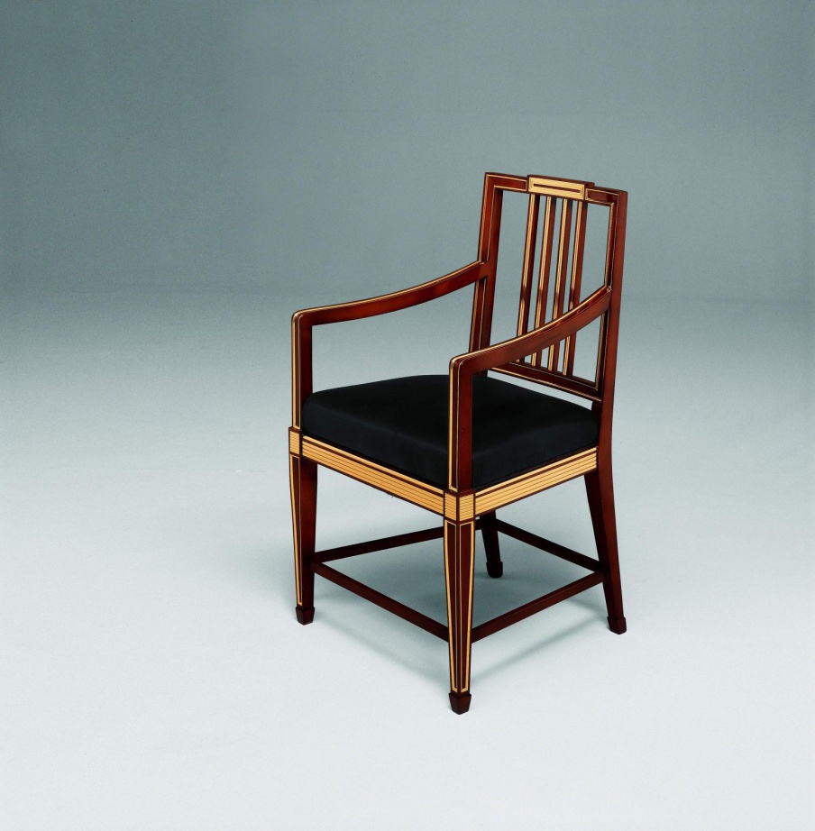 Chair with armrests made of natural wood Zar, Colombo Stile