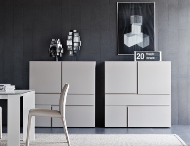 Dresser - chest of natural wood Quadra, Pianca