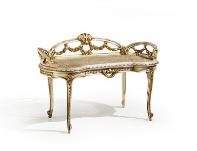 Bench with decorative carving by Angelo Cappellini