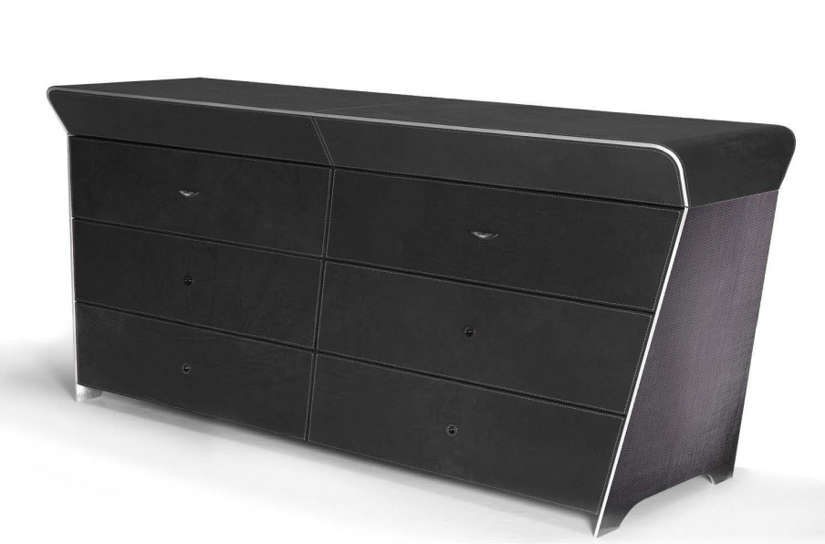 A chest of drawers from aluminium, carbon and leather V029, Formitalia