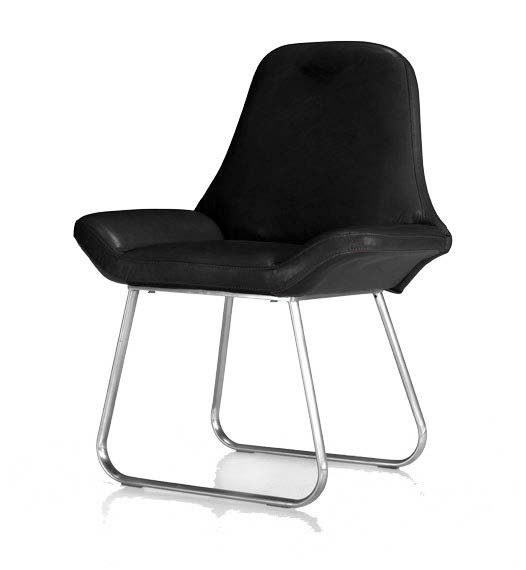 Chair with high back in leather upholstery V067 , Formitalia