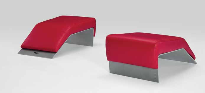 Stool V001 chairs in leather upholstery, Formitalia