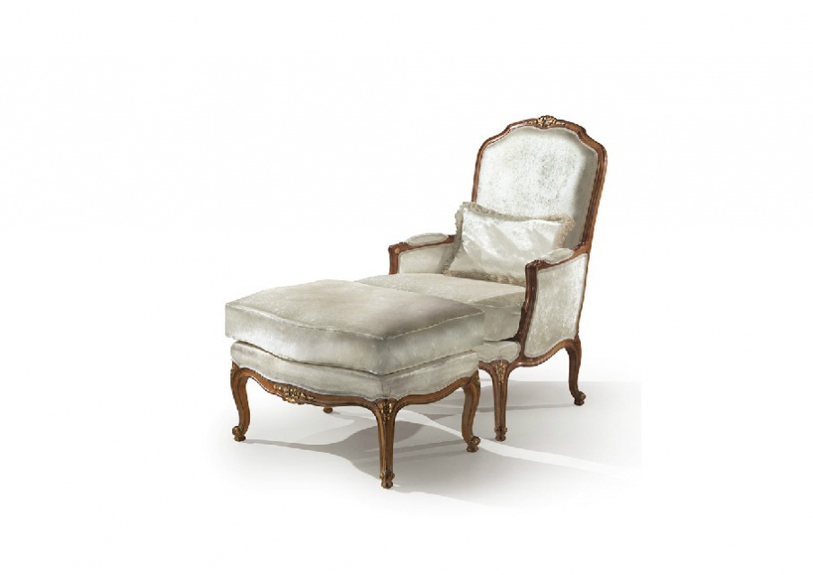 Pouf with frame from wood by Angelo Cappellini