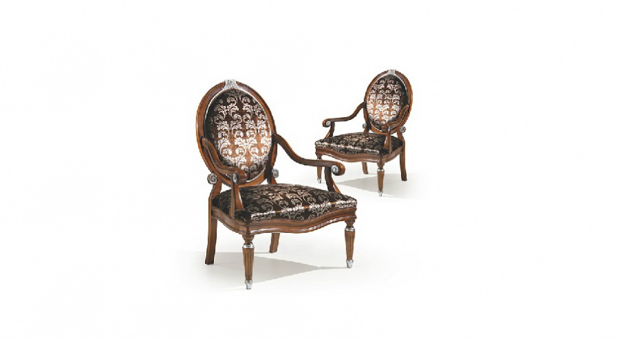 Armchair with wooden armrests Angelo Cappellini