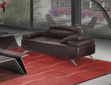 V057 armchair in leather upholstery, Formitalia
