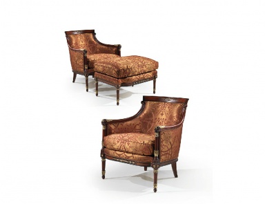 Armchair with low back and stool Angelo Cappellini