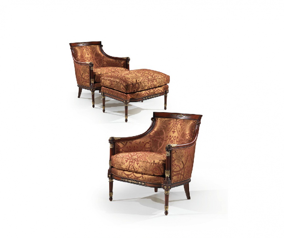 Armchair with low back and stool Angelo Cappellini