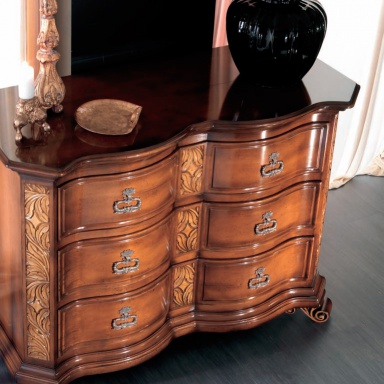 A chest of drawers on small feet Chest of drawers