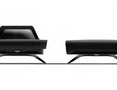 V068 bench in leather upholstery, Formitalia