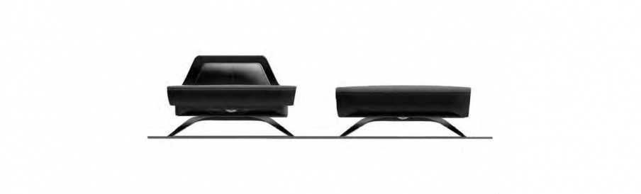 V068 bench in leather upholstery, Formitalia