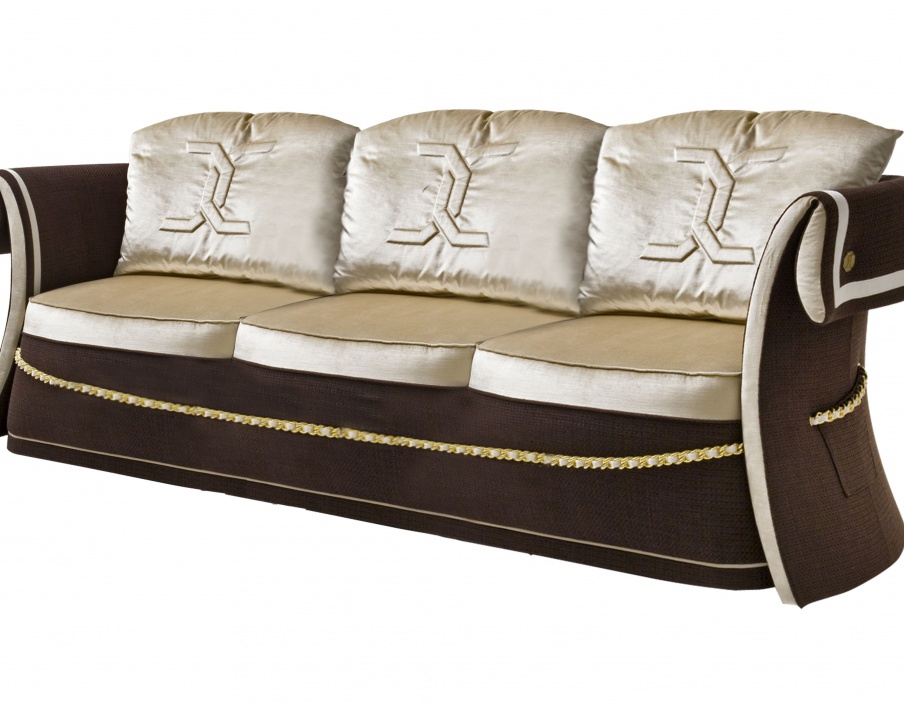 Three seater sofa natural wood Rue Cambon, Colombo Stile