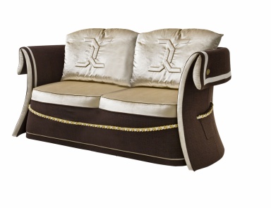 Two seater sofa with a frame made of natural wood Rue Cambon, Colombo Stile