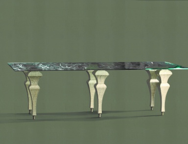 Dining table natural wood Opus, Colombo Stile