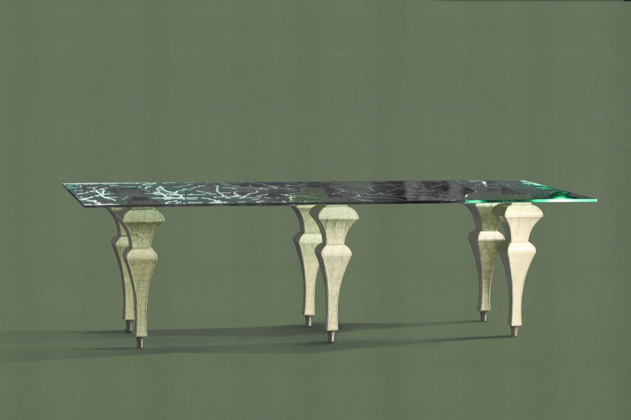 Dining table natural wood Opus, Colombo Stile