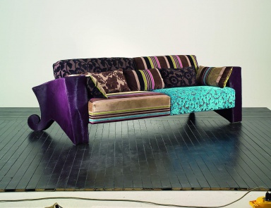 Two seater sofa with frame of natural wood The New Essential, Colombo Stile