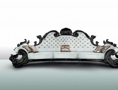 The semicircular sofa with leather upholstery Esmeralda, Colombo Stile