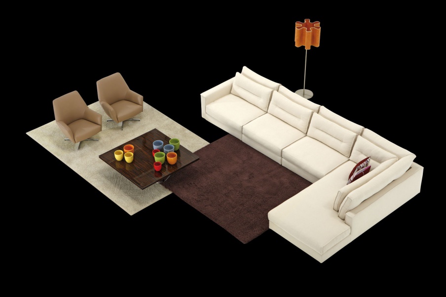 The modular sofa corner upholstered Planet, Il Loft