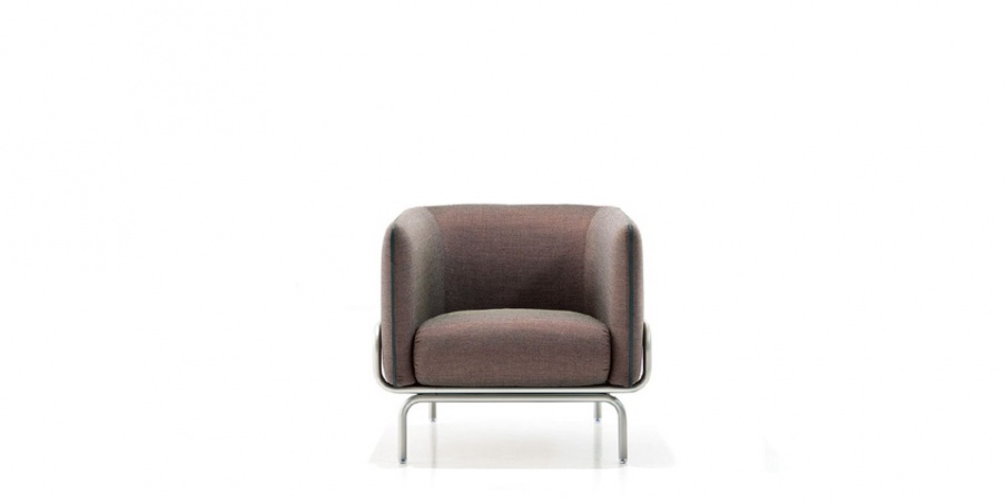 Chandigarh armchair with steel frame, Moroso