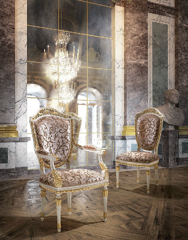 Chair with carved decoration by Angelo Cappellini