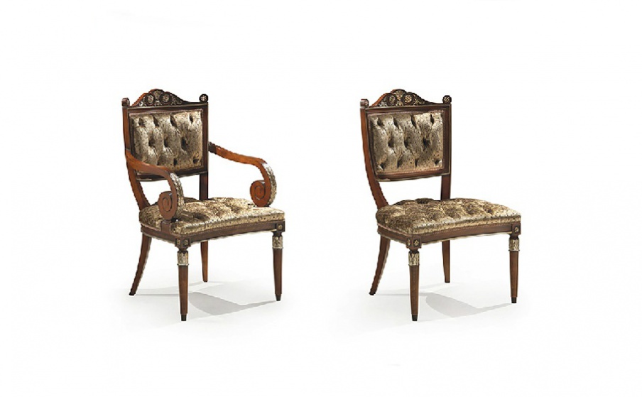 Chair with tufted back and seat by Angelo Cappellini