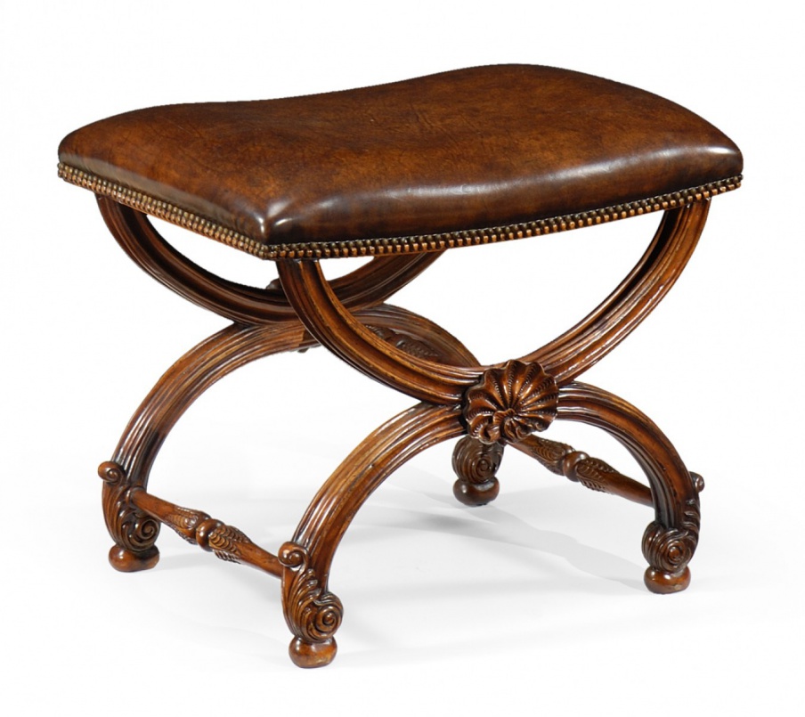 Stool with leather seat Windsor, Jonathan Charles