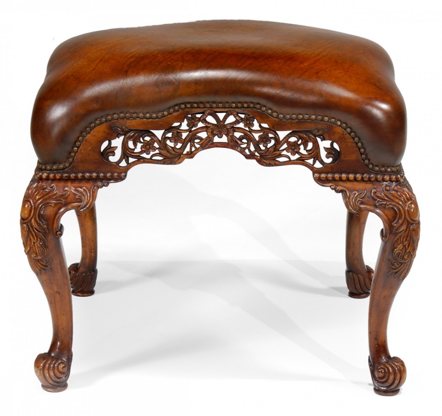 Stool with leather seat Windsor, Jonathan Charles