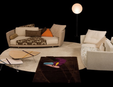 Deha double sofa with a wooden frame, Il Loft