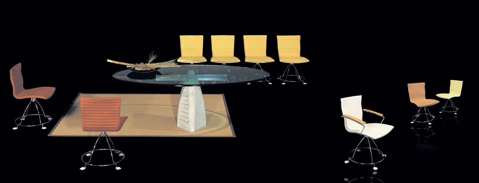 Kuma rotating chair with steel frame Il Loft Luxury furniture MR