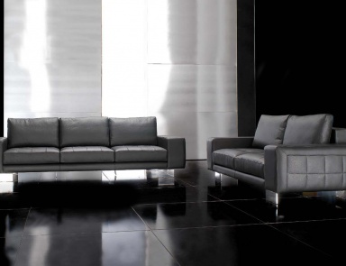 The Speed S sofa in leather upholstery, Formitalia
