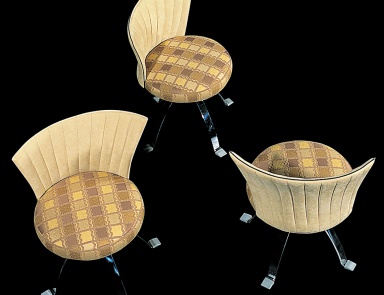 Stool round upholstered Tim, Il Loft